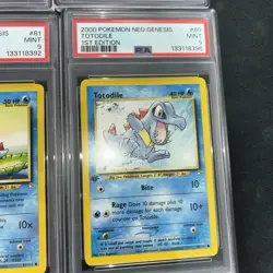 Pokemon Neo Genesis Starters 1st Edition Chikorita, Cyndaquil, Totodile Psa 9 X4 - Image 5