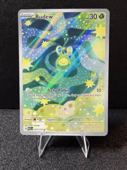 Pokemon Budew 221/217 ASC: Illustration Rare Full Art Holo Basic 30 HP 10 ATK - Image 1