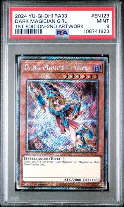 2024 Yu-gi-oh! Dark Magician Girl 2nd Art RA03-EN123 Platinum PSA 9 Mint - Image 1