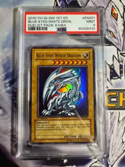Yugioh! Blue-Eyes White Dragon DPKB-EN001 Super Rare 1st Edition PSA 9 MINT - Image 1