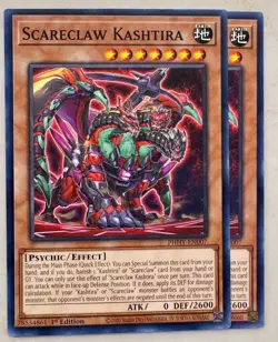 Yugioh! 2x Scareclaw Kashtira PHHY-EN007 Common 1st Ed NM - Image 1