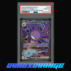 2025 Pokemon Destined Rivals 234 Rocket's Crobat ex SIR PSA 10 Gem Mint - Image 1
