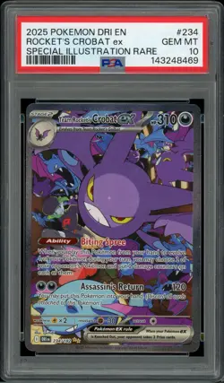 2025 Pokemon Destined Rivals 234 Rocket's Crobat ex SIR PSA 10 Gem Mint - Image 2