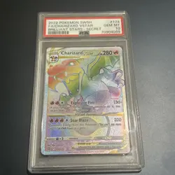 2022 Pokemon Brilliant Stars Rainbow Charizard VStar #174 PSA 10 GEM MINT - Image 1