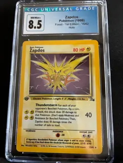 1999 Pokemon Zapdos 1st Edition 15/64 Jungle Holo CGC 8.5 NEAR MINT+ - Image 1
