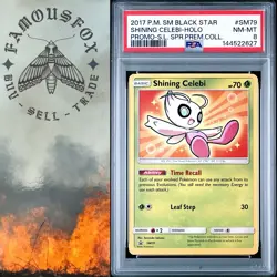 2017 POKEMON SM BLACK STAR PROMO #SM79 SHINING CELEBI-HOLO PSA 8 NM-MT - Image 1