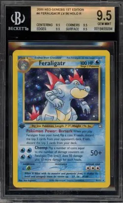 Pokemon Feraligatr Neo Genesis 1st Edition Holo Rare #4 BGS 9.5 - Image 1