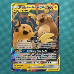 Raichu & Alolan Raichu GX 54/236 Unified Minds Tag Team Sun And Moon Pokemon TCG - Image 1