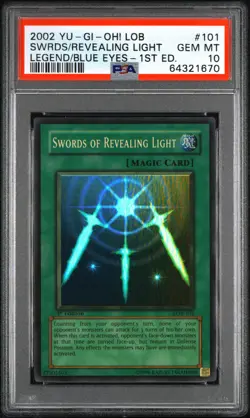 Swords Of Revealing Light LOB-101 1st Edition WAVY Super Rare Yugioh PSA 10 *670 - Image 1
