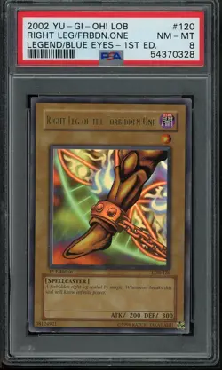 Right Leg Of The Forbidden One LOB-120 1st Edition GLOSSY Yugioh PSA 8 *328 - Image 1