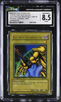 Right Arm Of The Forbidden One LOB-122 1st Edition Wavy Faded Yugioh CGC 8.5 - Image 1