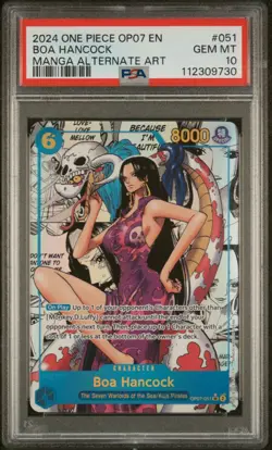 Boa Hancock OP07-051 PSA 10 Manga English 500 Years in the Future One Piece TCG - Image 1