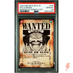 PSA 10 Gol.D.Roger (SP Alt Art) OP09-118 SEC ONE PIECE Card Game 2025 #CWU - Image 1