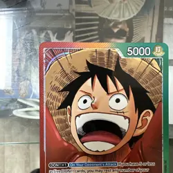 2025 One Piece Carrying On His Will Monkey D. Luffy Leader #OP13-001 damaged - Image 2