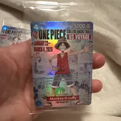 One Piece US Voyage College Basketball Monkey D. Luffy Holo Card - Image 1