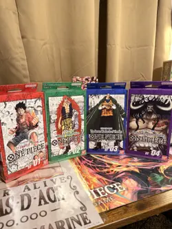 One Piece Card Game ST01-04 Starter Deck Set of 4 Decks SEALED English - Image 1