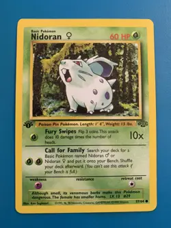 1st Edition Nidoran 57/64 Jungle Set Rare Vintage 1999 Pokemon Card - NM - Image 1