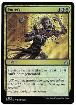 MTG Putrefy FOIL Ravnica Remastered (RVR) Uncommon Magic Card #0212 Unplayed - Image 1