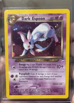 Pokemon Dark Espeon Neo Destiny Holo Rare 60 HP 4/105 2000 Card - Image 1