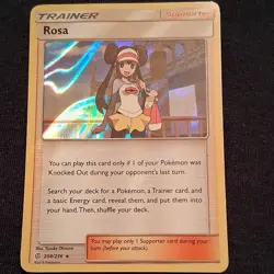 Pokemon Rosa Trainer Supporter 204/236 SM-Cosmic Eclipse Holo Rare Card - Image 1