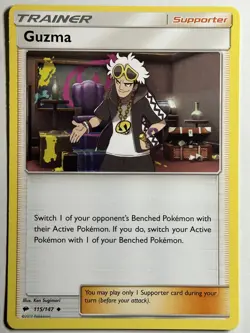 Guzma SM - Burning Shadows 115/147 MP-LP Pokemon Card - Image 1