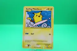 Surfing Pikachu 114/111 Rising Rivals Pokemon Card Holo Secret Rare Swirl HP - Image 1