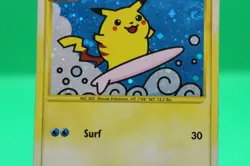 Surfing Pikachu 114/111 Rising Rivals Pokemon Card Holo Secret Rare Swirl HP - Image 3