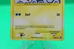 Surfing Pikachu 114/111 Rising Rivals Pokemon Card Holo Secret Rare Swirl HP - Image 4