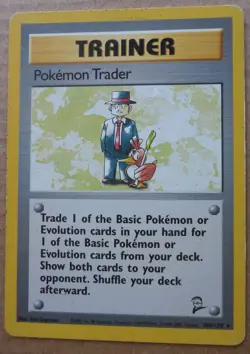 Pokemon Trader 106/130 Rare Non-Holo Base 2 Set Pokemon Trainer Card LP - Image 1