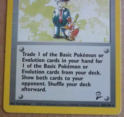 Pokemon Trader 106/130 Rare Non-Holo Base 2 Set Pokemon Trainer Card LP - Image 3