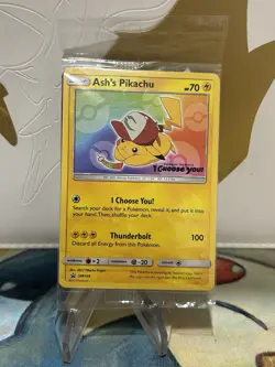 Ash's Pikachu SM108 Pokemon Sun & Moon Promo Sealed Rare Card NM - Image 1