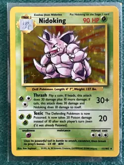 Nidoking Base Set Unlimited Holo Card 11/102 Vintage 1999 WOTC - Image 1
