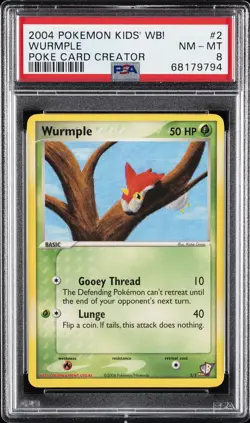 2004 POKEMON KIDS' WB! POKE CARD CREATOR #2 WURMPLE PSA 8 - Image 1