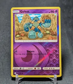 Golett Common Reverse Holo Psychic 2019 Cosmic Eclipse Pokemon TCG Card 89/236 - Image 1