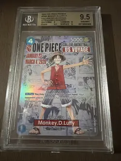 2026 One Piece Monkey D. Luffy College Basketball US VOYAGE Promo Card BGS 9.5 - Image 1