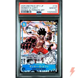 PSA 10 Monkey D. Luffy (Manga Alt Art) OP11-118 ONE PIECE Card Game 2025 #8G8 - Image 1