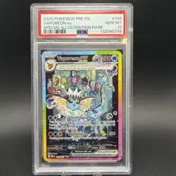 PSA 10 Vaporeon EX Special Illustration Rare Prismatic Evolutions Pokemon Card - Image 1