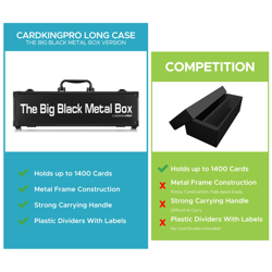 CARDKINGPRO TEXT | LONG | 1400 Sports Pokemon TCG Game Card Storage Case Black - Image 4