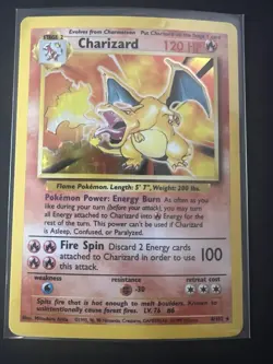 Wizards of the Coast Charizard Base Set Holo Rare 120 HP 4/102 Pokemon Card - Image 3