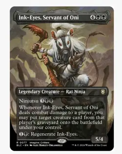 1x MTG Ink-Eyes, Servant of Oni *Borderless* Bloomburrow Rare! NM Mint! - Image 1