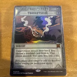 MTG - Thoughtseize - Outlaws of Thunder Junction: Breaking News (OTP) - NM FOIL! - Image 1