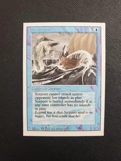 MTG Magic Miscut Misprint Oddity 4 Square Corners Sea Serpent Revised Edition NM - Image 1