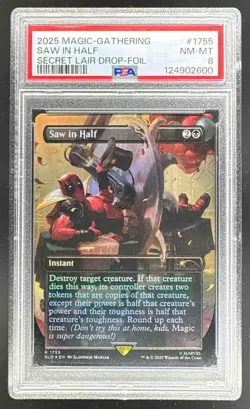 2600 Saw in Half 2025 Magic: The Gathering Marvel Secret Lair Drop Foil PSA 8 - Image 1
