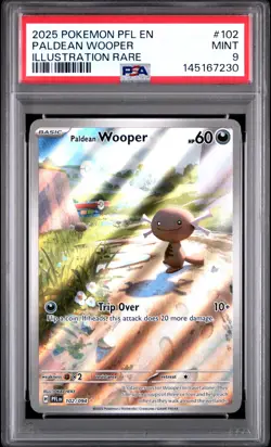 2025 POKEMON PFL EN-PHANTASMAL FLAMES ILLUSTRATION RARE PALDEAN WOOPER PSA 9 - Image 1