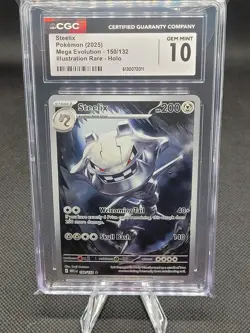 Pokemon Steelix CGC GEM MINT 10 Me01: Mega Evolution 150/132 Illustration Rare … - Image 1