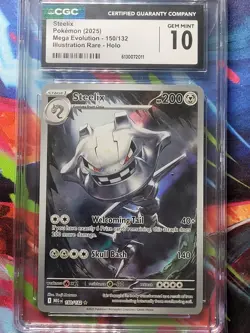 Pokemon Steelix CGC GEM MINT 10 Me01: Mega Evolution 150/132 Illustration Rare … - Image 3