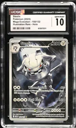 Pokemon Steelix CGC GEM MINT 10 Me01: Mega Evolution 150/132 Illustration Rare … - Image 5