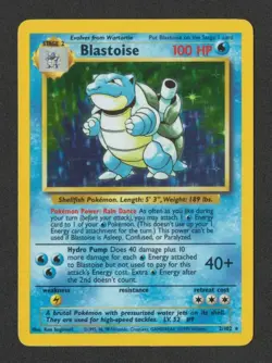 1999 Pokemon Base Set Blastoise Holo 2/102 LP Vintage WOTC - Image 1