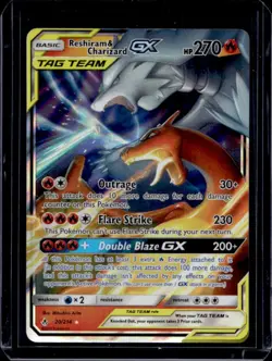 2019 Pokemon SM Unbroken Bonds Reshiram Charizard Tag Team Holo #20/214 - Image 1
