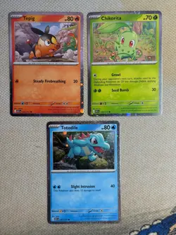 Chikorita 008 Tepig 029 Totodile 041 Cosmos Holo Promo Ascended Heroes Pokemon - Image 1